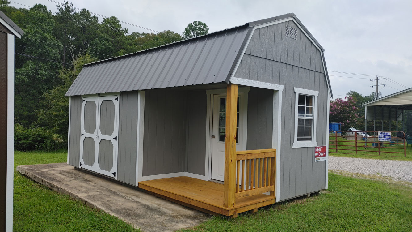 10' x 20' Pewter Cast Side Porch Lofted Barn Storage Shed