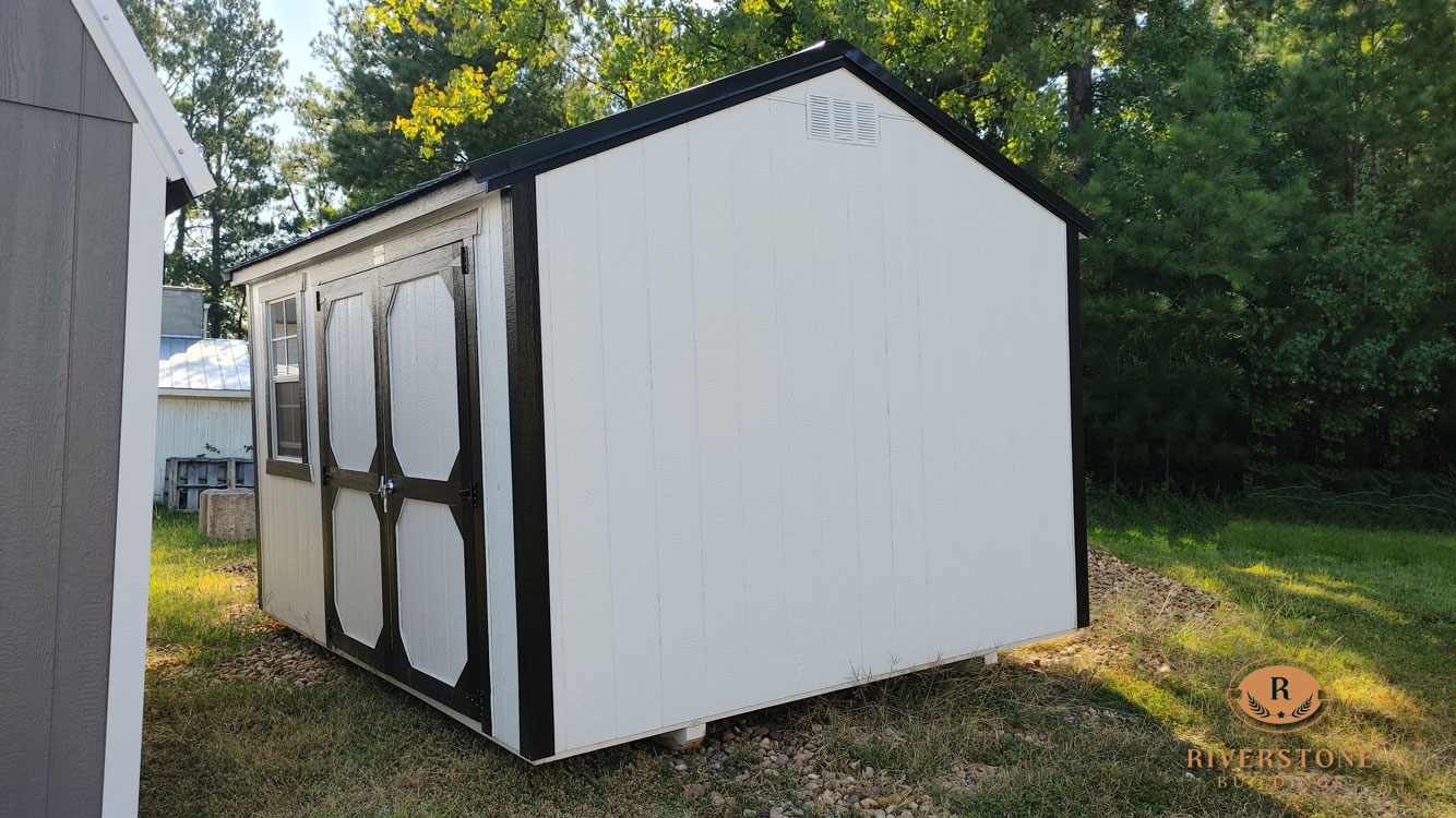 10' x 12' Barn White A-Frame Side Utility Storage Shed