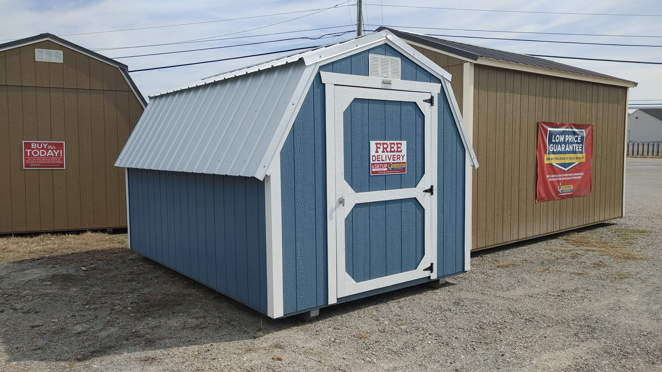 8' x 12' Smoky Blue Barn Storage Shed