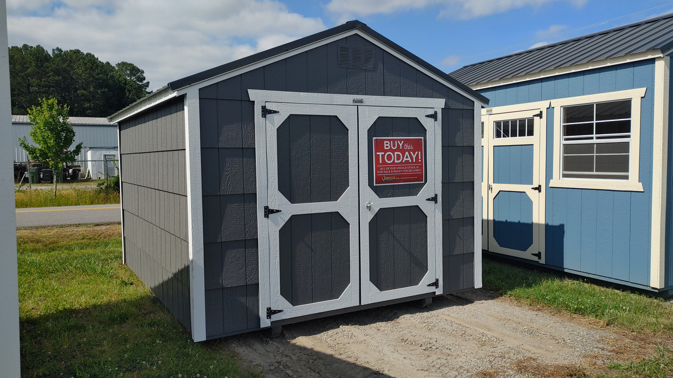 10' x 12' Peppercorn Gray Economy A-Frame Utility Storage Shed
