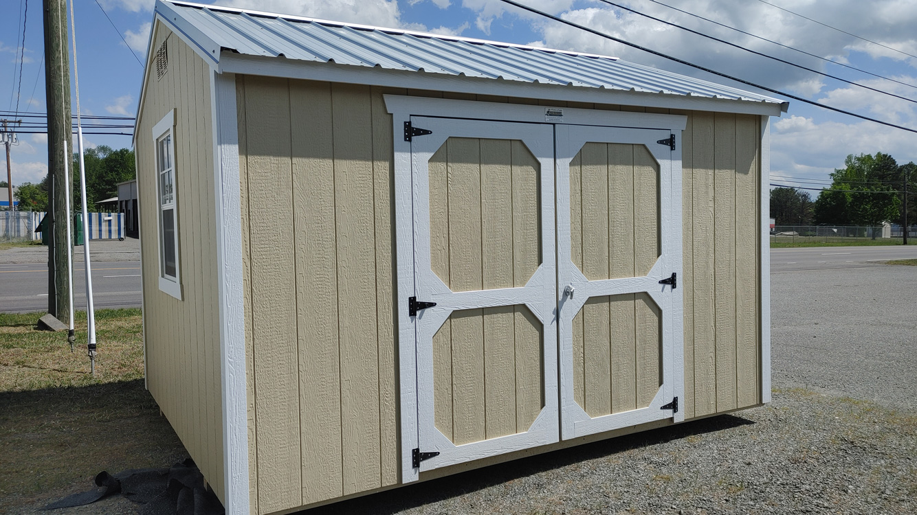 10' x 12' Crewel Tan A-Frame Side Utility Storage Shed