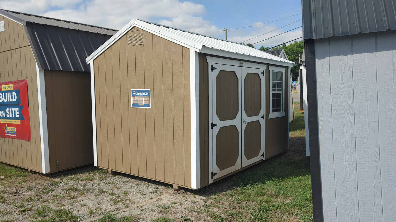 8' x 12' Thatch Brown A-Frame Side Utility Storage Shed