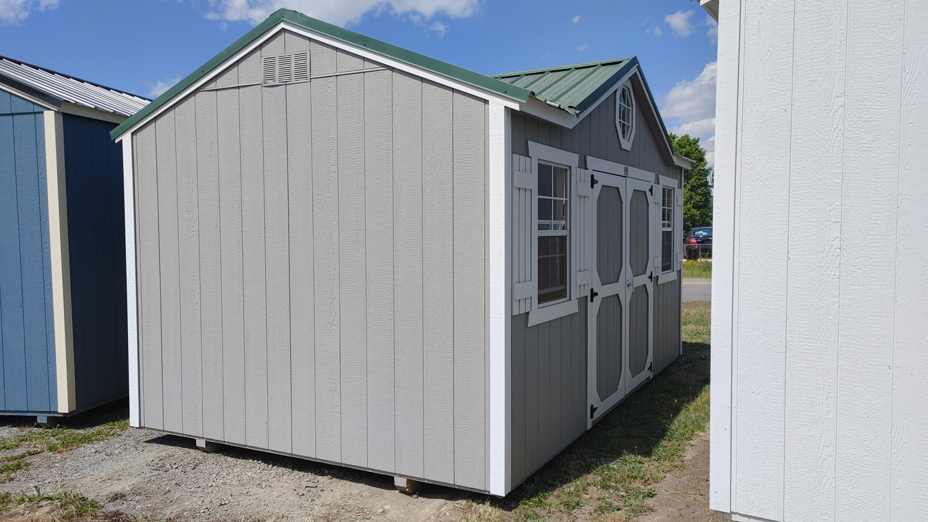 10' x 16' Pewter Gray A-Frame Side Utility Storage Shed with Gable Dormer