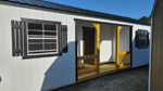 12' x 28' Barn White A-Frame Center Porch Side Utility Shed