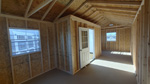 12' x 28' Barn White A-Frame Center Porch Side Utility Shed