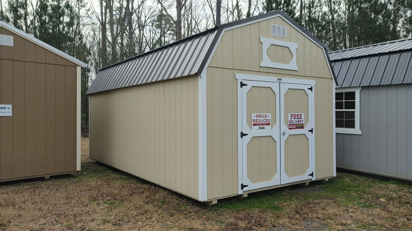 12' x 20' Crewel Tan Lofted Barn Storage Shed