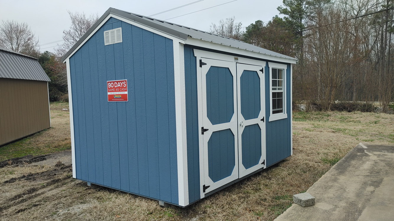 8' x 12' Smokey Blue A-Frame Side Utility Storage Shed
