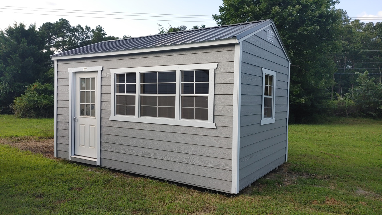 10' x 16' Pewter Cast A-Frame Side Utility Storage Shed