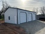Fully Enclosed White Three Bay Garage 26' x 41' x 12'